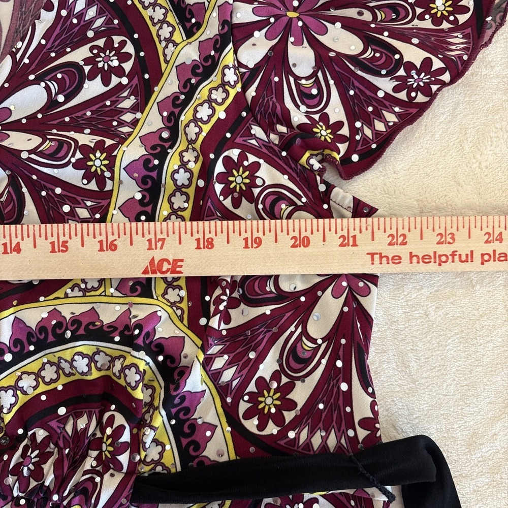 Vintage INC‎ International Concepts Sequin Medallion Floral Empire Waisted 1X - Picture 8 of 11